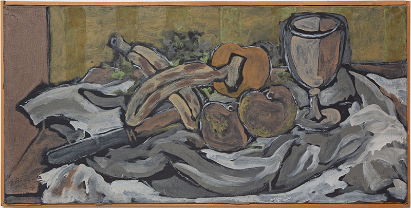Couteau, bananes, pommes et verre, 1924