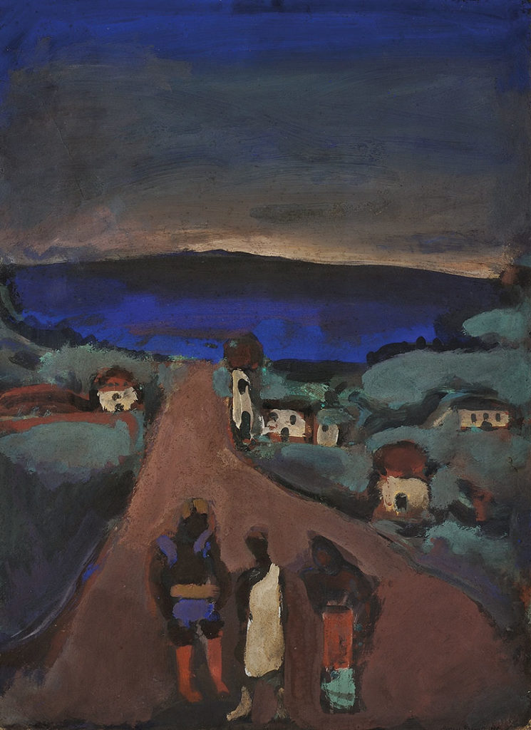 Trois personnages dans un paysage de Bretagne, 1915