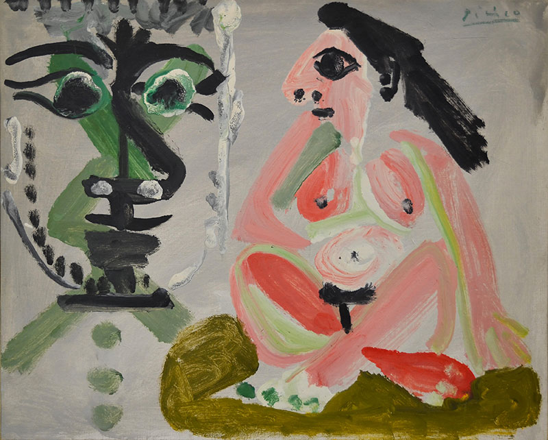 Tête d'homme et nu assis, 1964